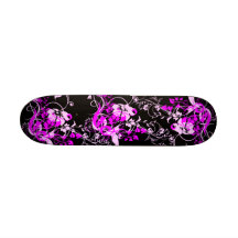 Magenta Floral Custom Skate Board