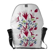 Magenta Flowers Bag Commuter Bag