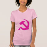 Magenta & Lilac Hammer & Sickle on Women's Shirts