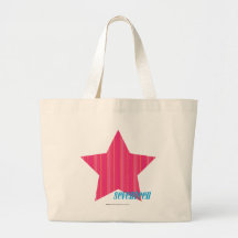 Magenta mince 3 de rayures sacs de toile