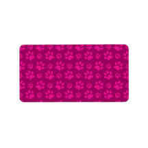 Magenta pink dog paw prints pattern custom address label