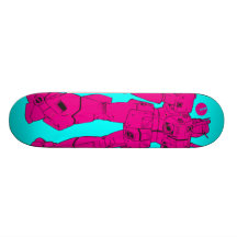 Magenta robot custom skateboard