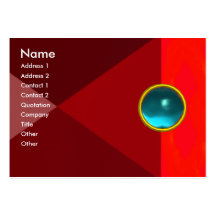 MAGIC AQUAMARINE  , bright vibrant red pink blue Business Card Template