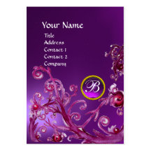 MAGIC BERRIES MONOGRAM GEM amethyst purple Business Card Template