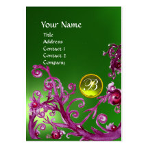 MAGIC BERRIES MONOGRAM GEM emerald green yellow Business Card