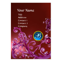 MAGIC BERRIES MONOGRAM GEM ruby red blue Business Card Templates
