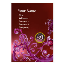MAGIC BERRIES MONOGRAM GEM ruby red blue Business Card