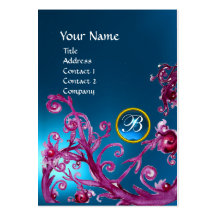 MAGIC BERRIES MONOGRAM GEM sapphire blue Business Card Templates