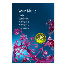 MAGIC BERRIES MONOGRAM GEM sapphire blue yellow Business Card Templates
