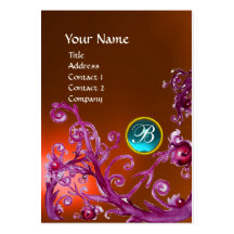 MAGIC BERRIES MONOGRAM GEM topaz  orange blue Business Cards