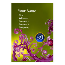 MAGIC BERRIES MONOGRAM GEM topaz yellow blue Business Card Template