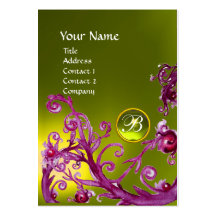 MAGIC BERRIES MONOGRAM GEM topaz yellow Business Card Template