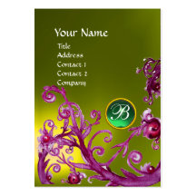 MAGIC BERRIES MONOGRAM GEM topaz yellow green Business Card Template