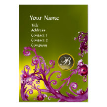 MAGIC BERRIES MONOGRAM GEM topaz yellow grey Business Card Template