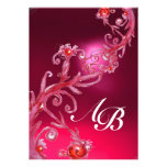 MAGIC BERRIES,MONOGRAM red purple white Invitations