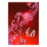 MAGIC BERRIES,MONOGRAM red ruby Personalized Announcement