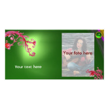 MAGIC BERRY gem green Custom Photo Card