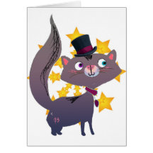 Magic Cat with Top Hat Cards