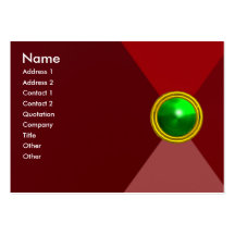 MAGIC EMERALD , bright vibrant red pink green Business Card Templates