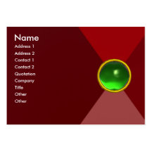 MAGIC EMERALD , bright vibrant red pink green Business Cards