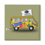 Magic Hippie Van Refrigerator Magnets