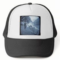 Magic Lantern Slide Alp Horn Vintage Cyan Mesh Hats