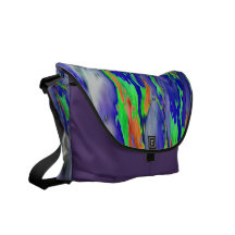 Magic Mushroom Multicolors in Blue Courier Bags