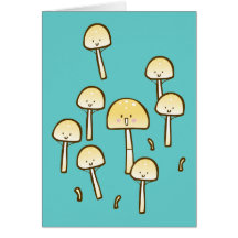 Magic Mushrooms Doodle Art Card