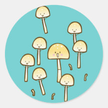 Magic Mushrooms Doodle Art Stickers