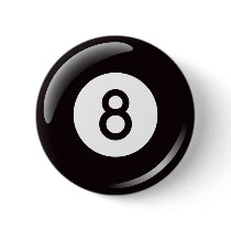 Magic number 8 pool ball button - billiards