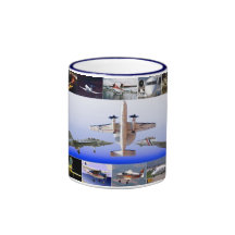 Magic of Flight Airplane Collage Coffee Mugs