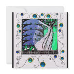 MAGIC OF THE SPRING bright blue black white green invitations
