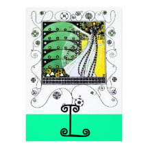 MAGIC OF THE  SPRING ,bright yellow  black green Invite