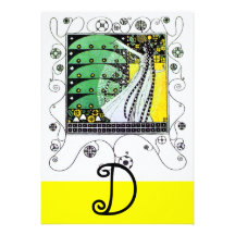 MAGIC OF THE  SPRING ,bright yellow  black green Personalized Invitation