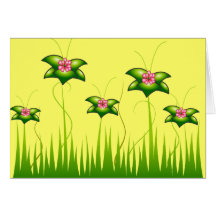 Magic Pink flower garden - Customized Card