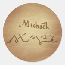 Magic Seal Angel Michael Protection Magic Charms Round Sticker