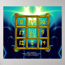 MAGIC SQUARE 33 ,Blue Turquase Posters