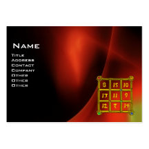 MAGIC SQUARE 33 , Red Green Black Business Card Templates
