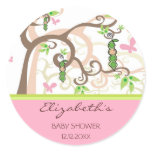 Magic Tree & Baby Girl Baby Shower Favour Label / stickers