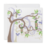Magic Trees Twins Girl Boy Peas in Pod Baby Shower Personalized Announcements