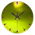 Magic Yellow Topaz Gem Stone Clock