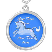 Magical Blue Unicorn Necklace