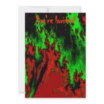 Magical Fire Fractal Invitations
