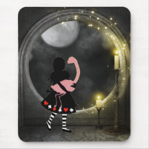 Magical Gothic Candles Alice & Flamingo Mousepad