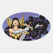 Magical Gothic Queen with Huge Sword by Al Rio Sticker