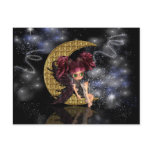 Magical post card cute little moon fairy