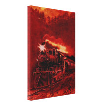 Magical Steam Engine Victorian Train Stretched Canvas Prints