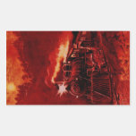 Magical Steam Engine Victorian Train Rectangle Stickers