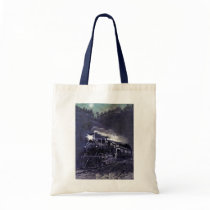 Magical Stream Engine Victorian Train Tote Bags