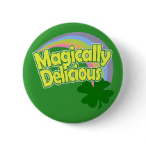Magically Delicious Pastel Rainbow St Patricks Day Pinback Buttons